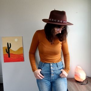 Women's Earthy Brown Long Sleeve Top Size XS A New Day